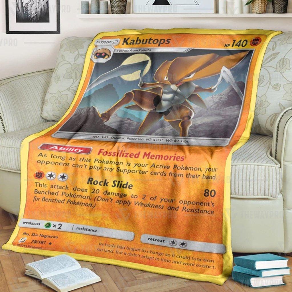 Anime Pkm Kabutops Team Up Custom Soft Blanket / S/(43X55)