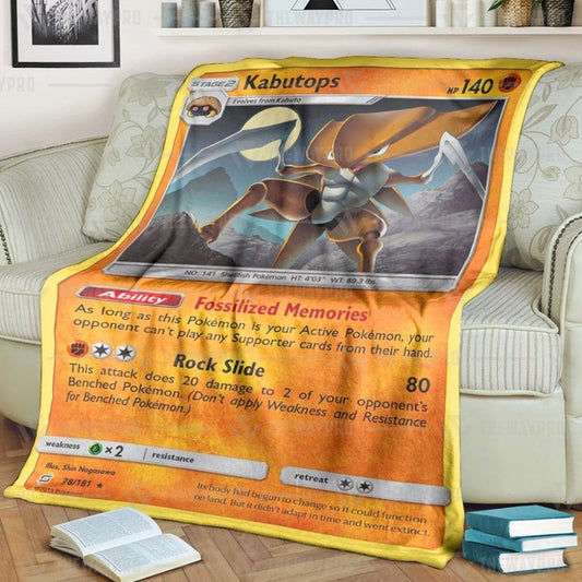 Anime Pkm Kabutops Team Up Custom Soft Blanket / S/(43X55)