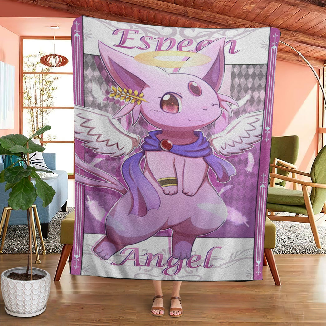 Anime Pkm Espeon Angel Custom Soft Blanket