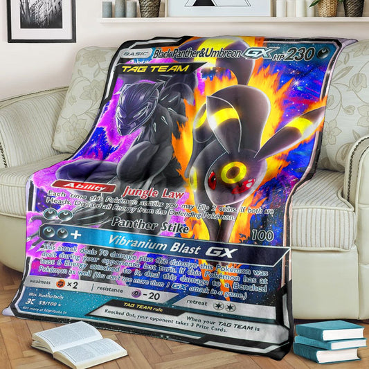 Anime Pkm Bp & Umbreon Tag Team Custom Soft Blanket / S/(43X55)