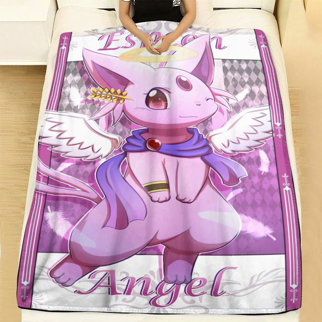 Anime Pkm Espeon Angel Custom Soft Blanket