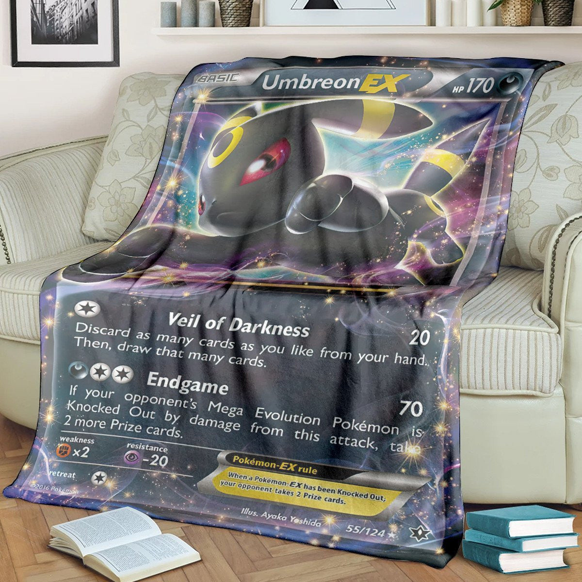 Anime Pkm Umbreon-Ex Custom Soft Blanket