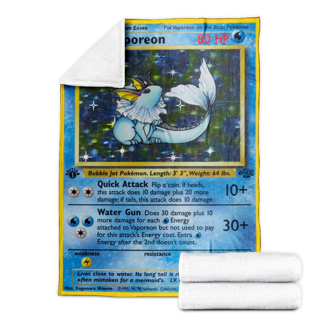 Anime Pkm Vaporeon Jungle Custom Soft Blanket