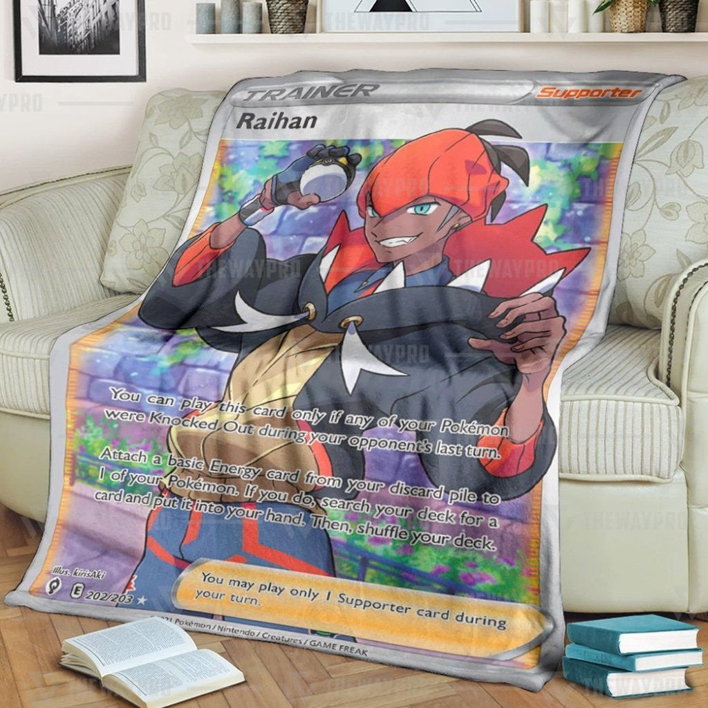 Anime Pkm Raihan Evolving Skies Custom Soft Blanket / S/(43X55)