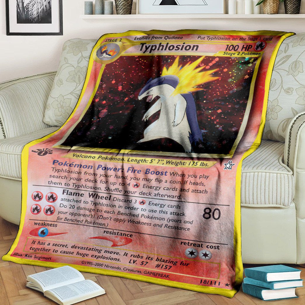 Anime Pkm Typhlosion 1St Edition Custom Soft Blanket / S/(43X55)