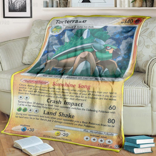 Anime Pkm Torterra Lv.47 Custom Soft Blanket / S/(43X55)