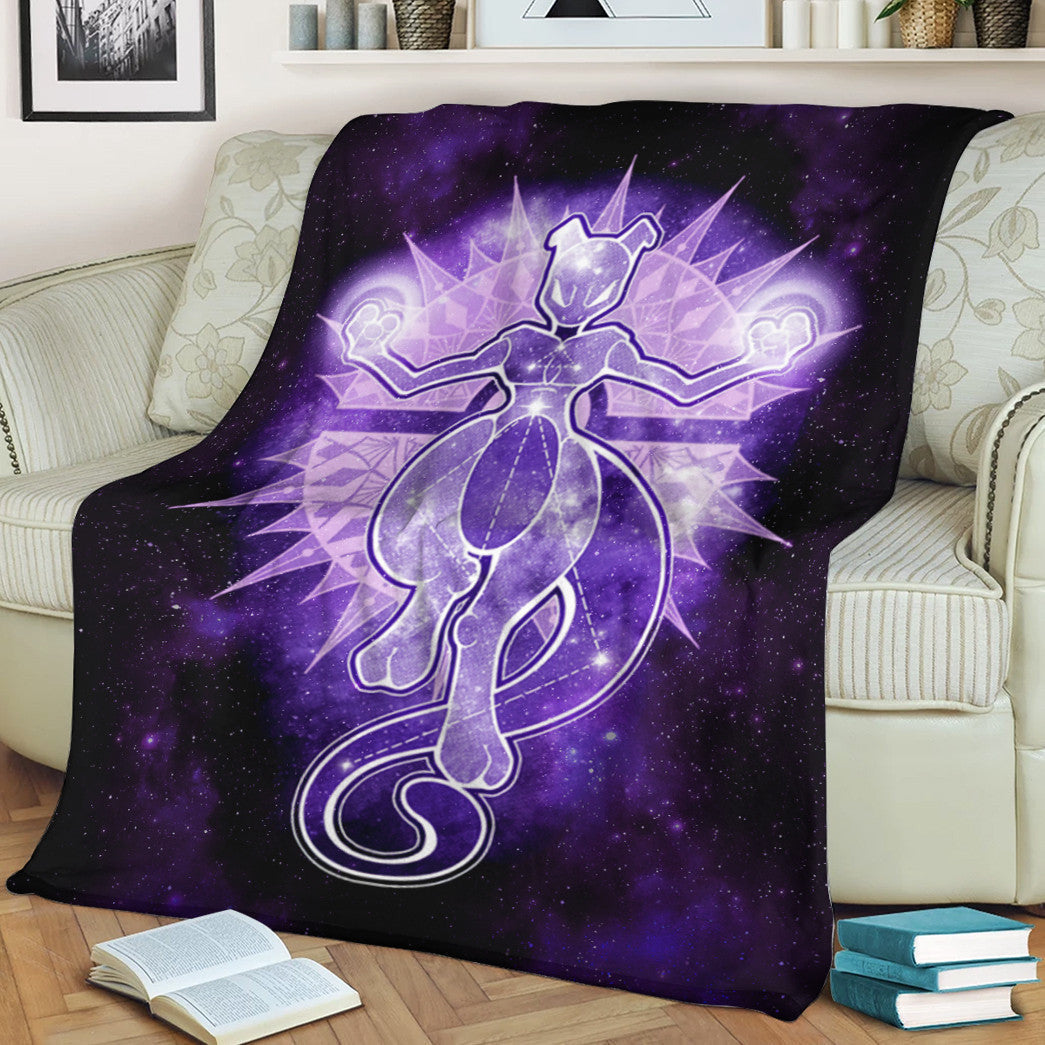 Anime Pkm Mewtwo Starry Sky Of Wrath Custom Soft Blanket / S/(43X55) XO1103222