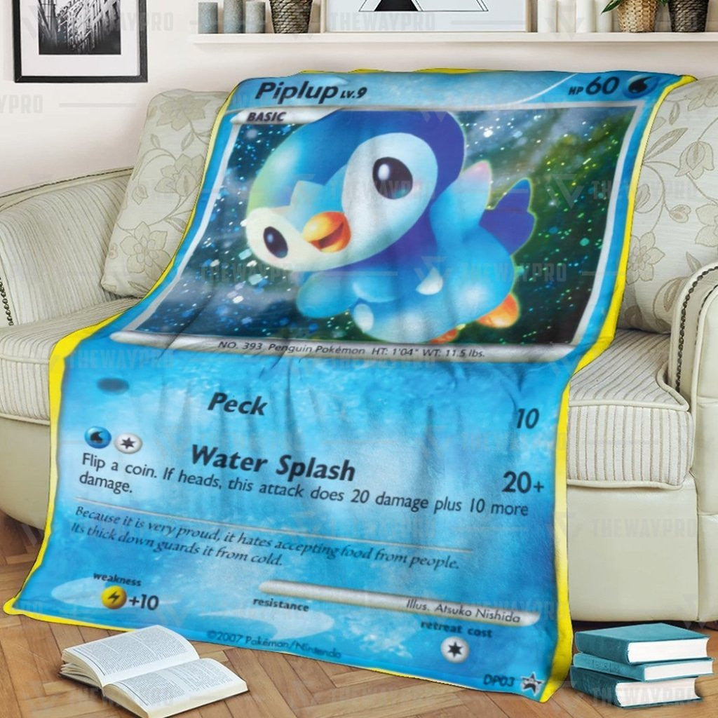 Anime Pkm Piplup Diamond & Pearl Promos Custom Soft Blanket / S/(43X55)