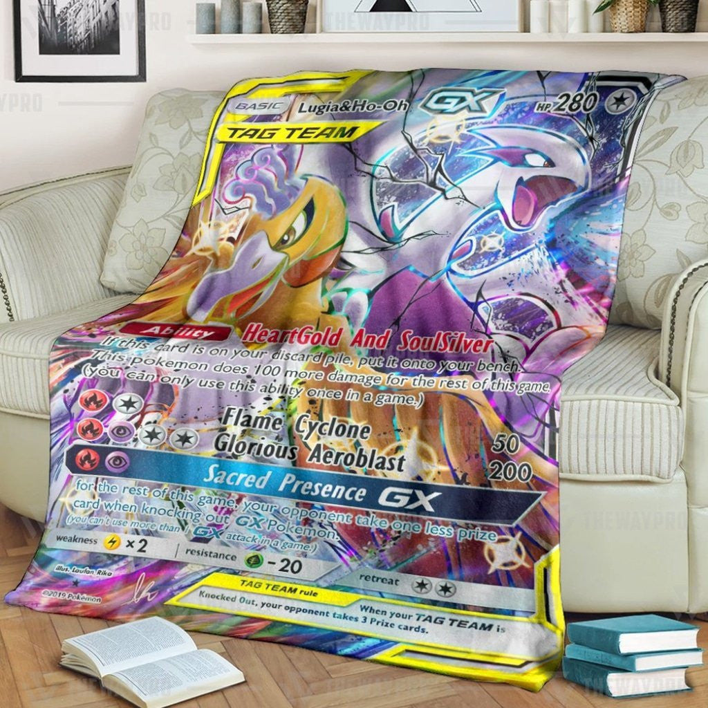 Anime Pkm Lugia And Ho-Oh Gx Custom Soft Blanket