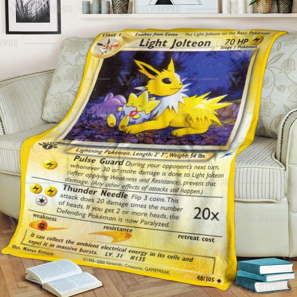 Anime Pkm Light Jolteon Neo Destiny Custom Soft Blanket / S/(43X55)