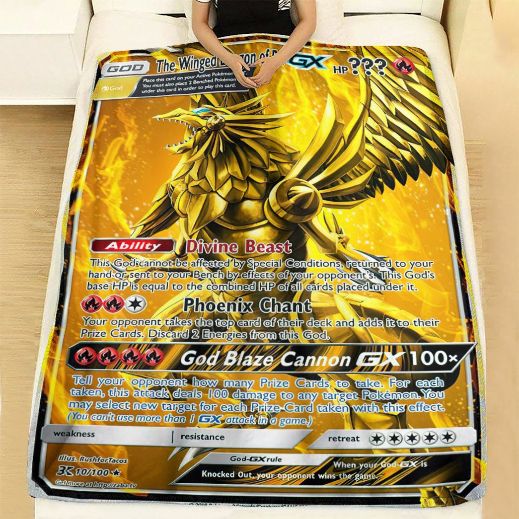 Anime Ygo Pkm The Winged Dragon Of Ra Custom Soft Blanket