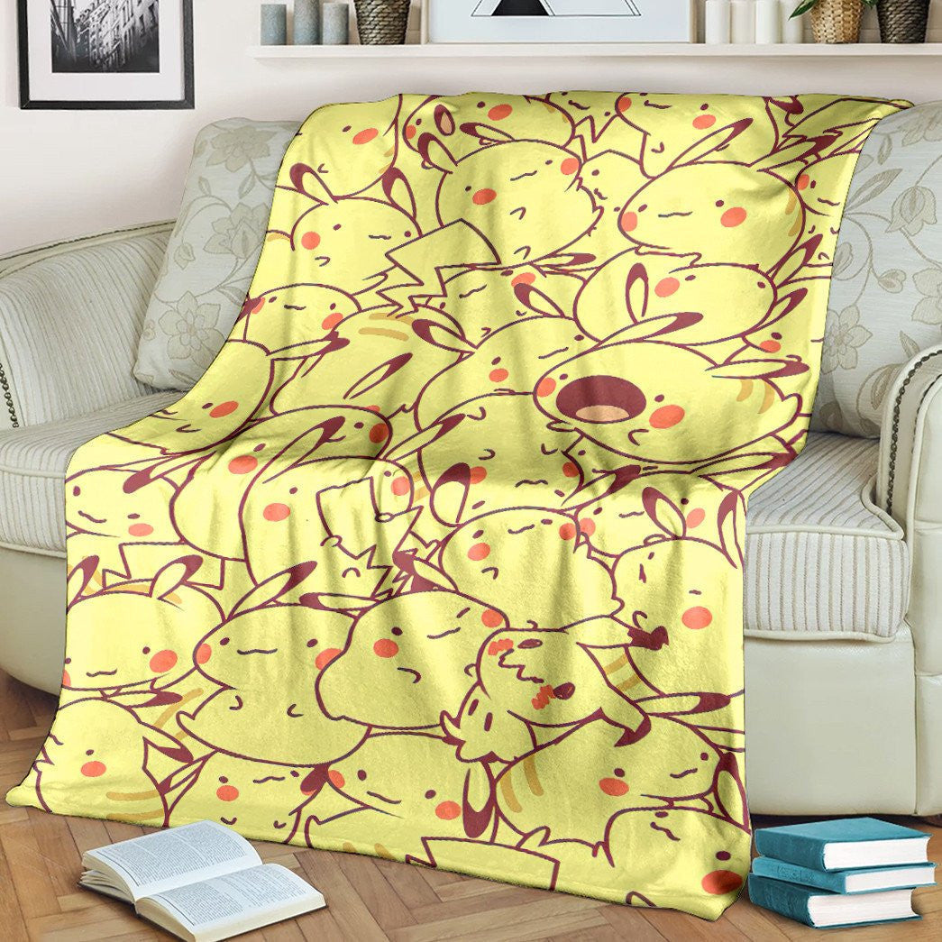 Anime Pkm Pikachu Custom Soft Blanket / S/(43X55)