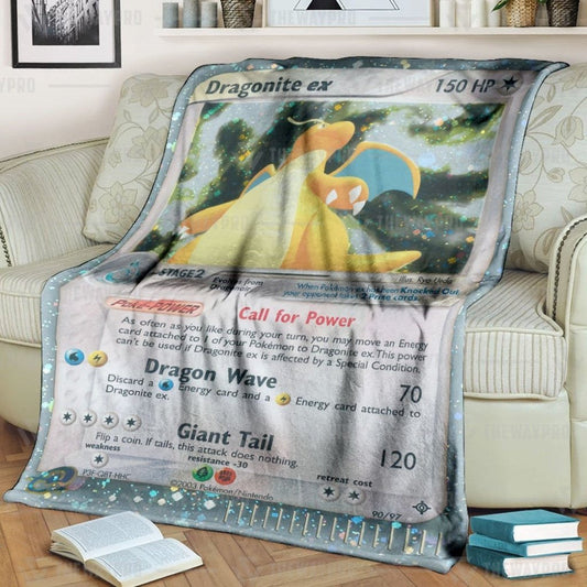 Anime Pkm Dragonite Ex Dragon Custom Soft Blanket