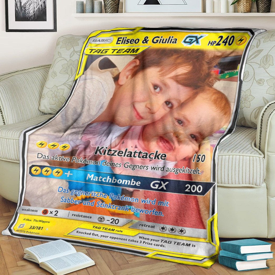 Anime Pkm Tag-Team Gx Personalized Custom Soft Blanket