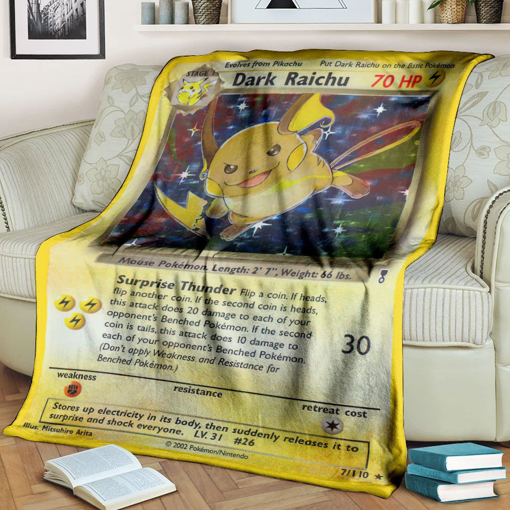 Anime Pkm Dark Raichu Legendary Collection Custom Soft Blanket / S/(43X55)