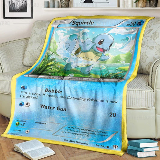 Anime Pkm Squirtle Custom Soft Blanket / S/(43X55)