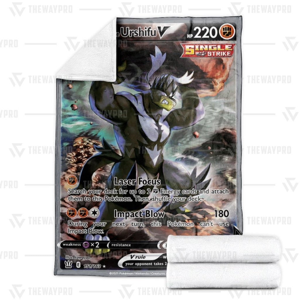 Anime Pkm Single Strike Urshifu V Battle Styles Custom Soft Blanket