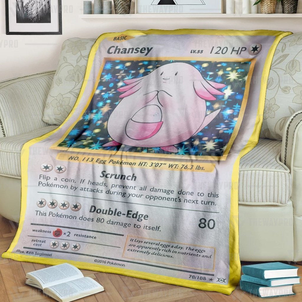 Anime Pkm Chansey Custom Soft Blanket / S/(43X55)