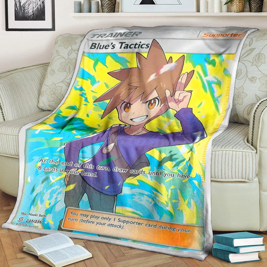 Anime Pkm Blues Tactics Trainer Custom Soft Blanket / S/(43X55)