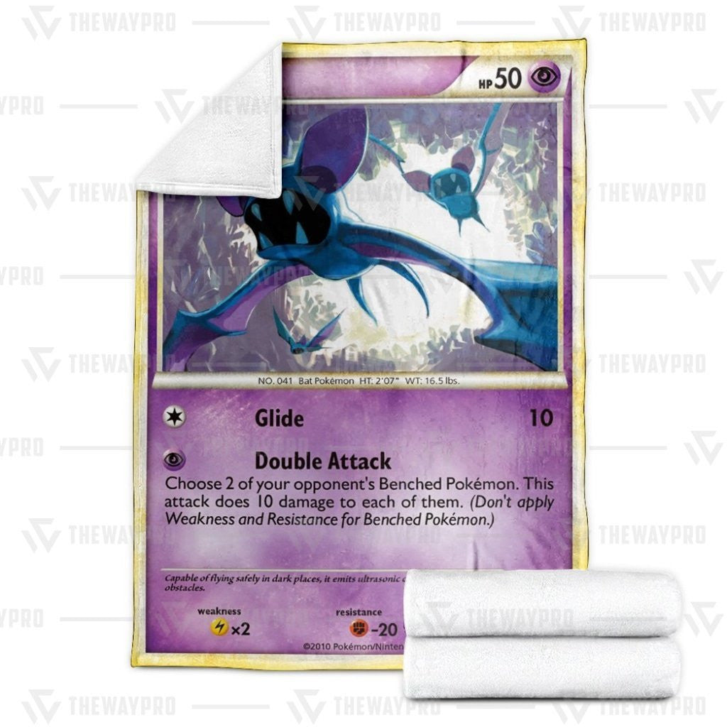 Anime Pkm Zubat Unleashed Custom Soft Blanket