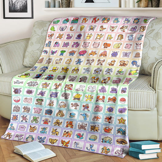 Anime Pkm 151 Original Poke Custom Soft Blanket / S/(43X55)