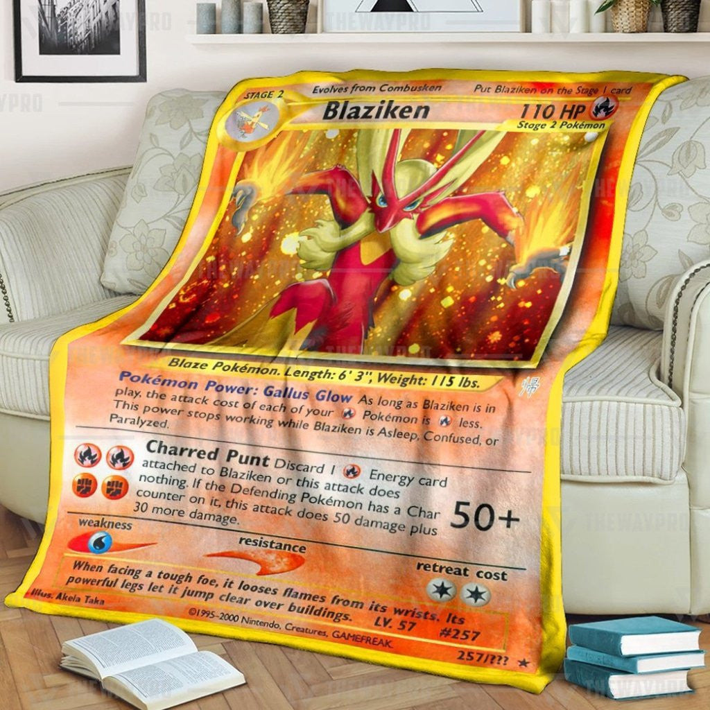 Anime Pkm Blaziken Custom Soft Blanket / S/(43X55)