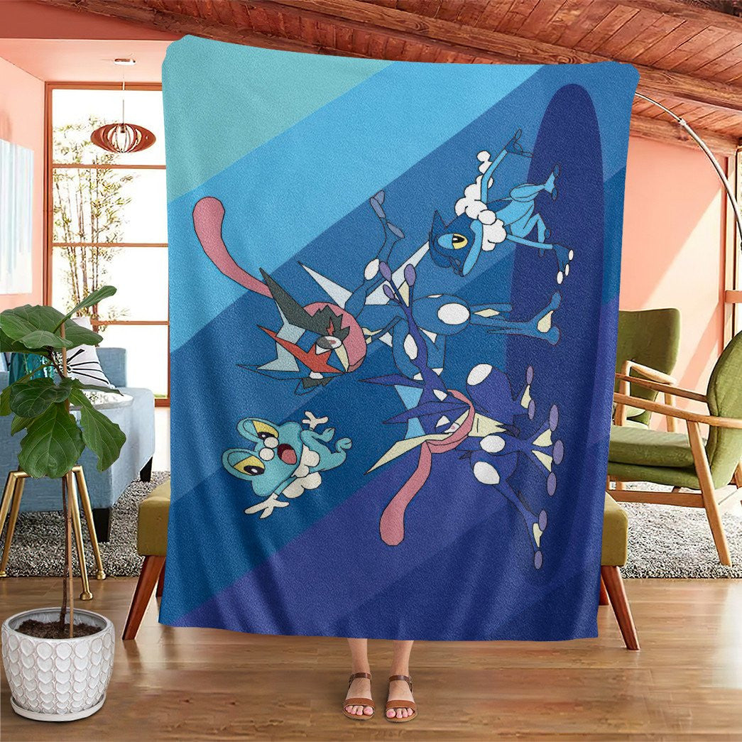 Anime Pkm Greninja Custom Soft Blanket