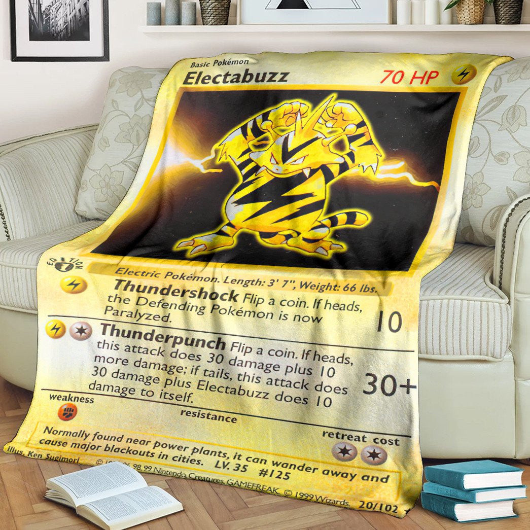 Anime Pkm Electabuzz Base Set Custom Soft Blanket / S/(43X55)