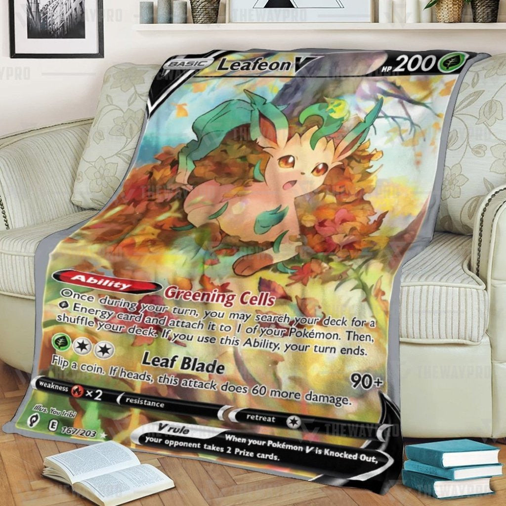 Anime Pkm Leafeon Custom Soft Blanket / S/(43X55)