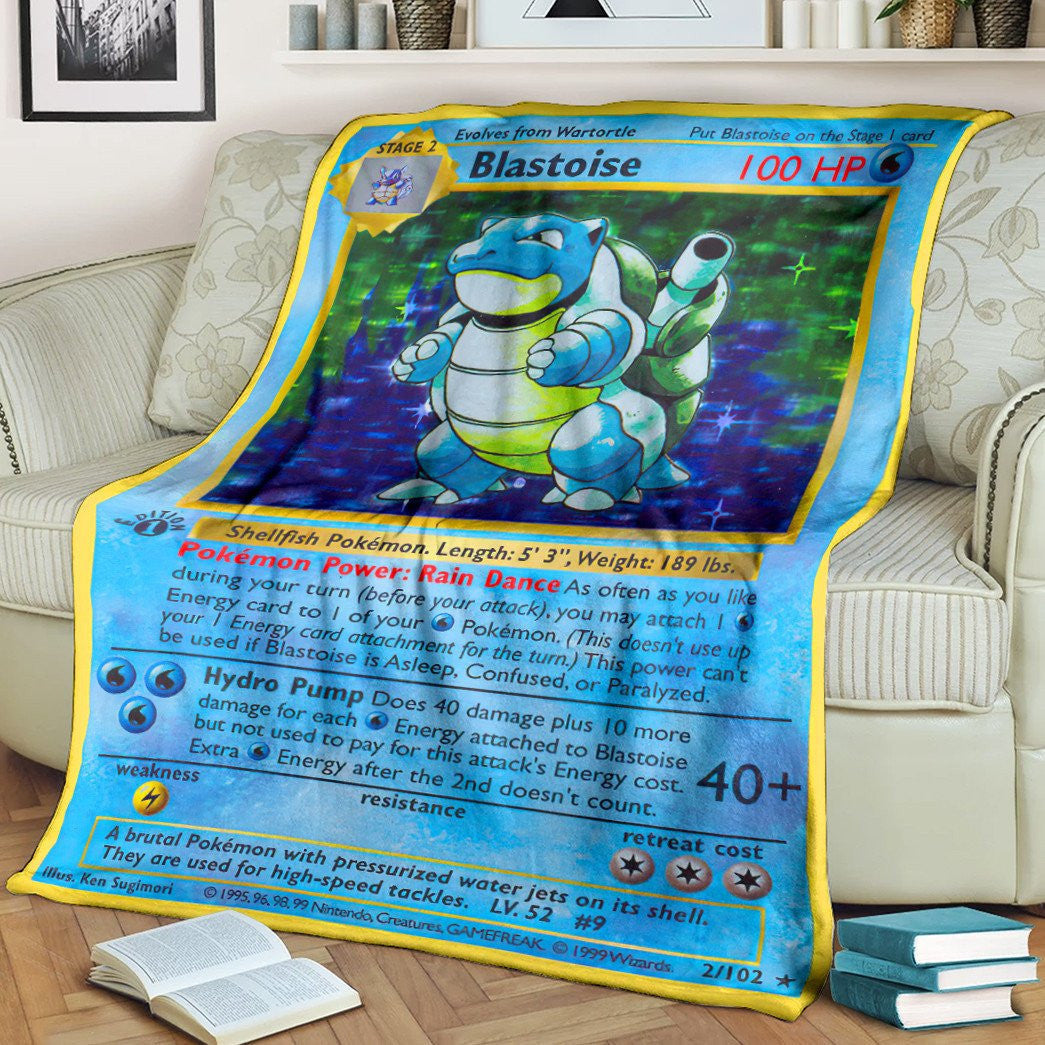 Anime Pkm Blastoise First Edition Custom Soft Blanket / S/(43X55)