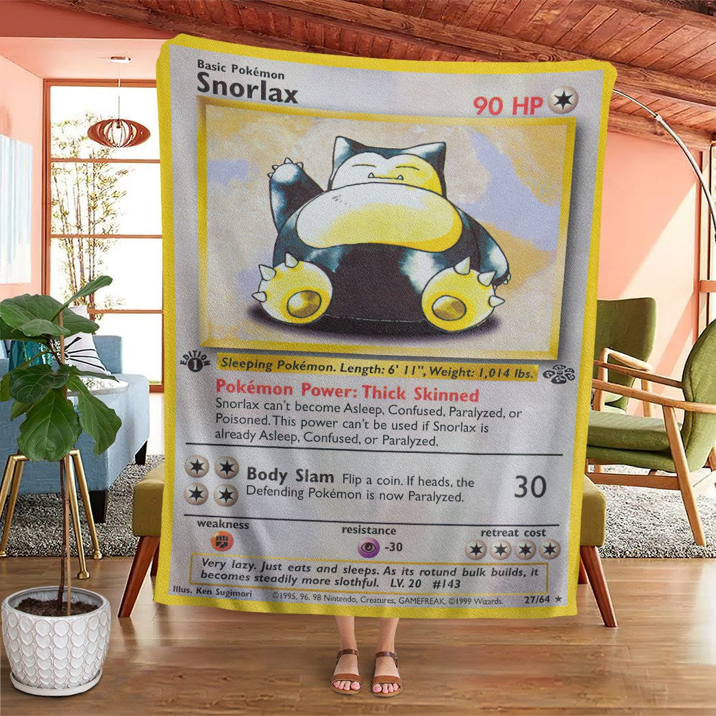 Anime Pkm Snorlax Jungle Custom Soft Blanket