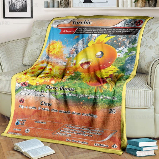 Anime Pkm Torchic Primal Clash Custom Soft Blanket / S/(43X55)