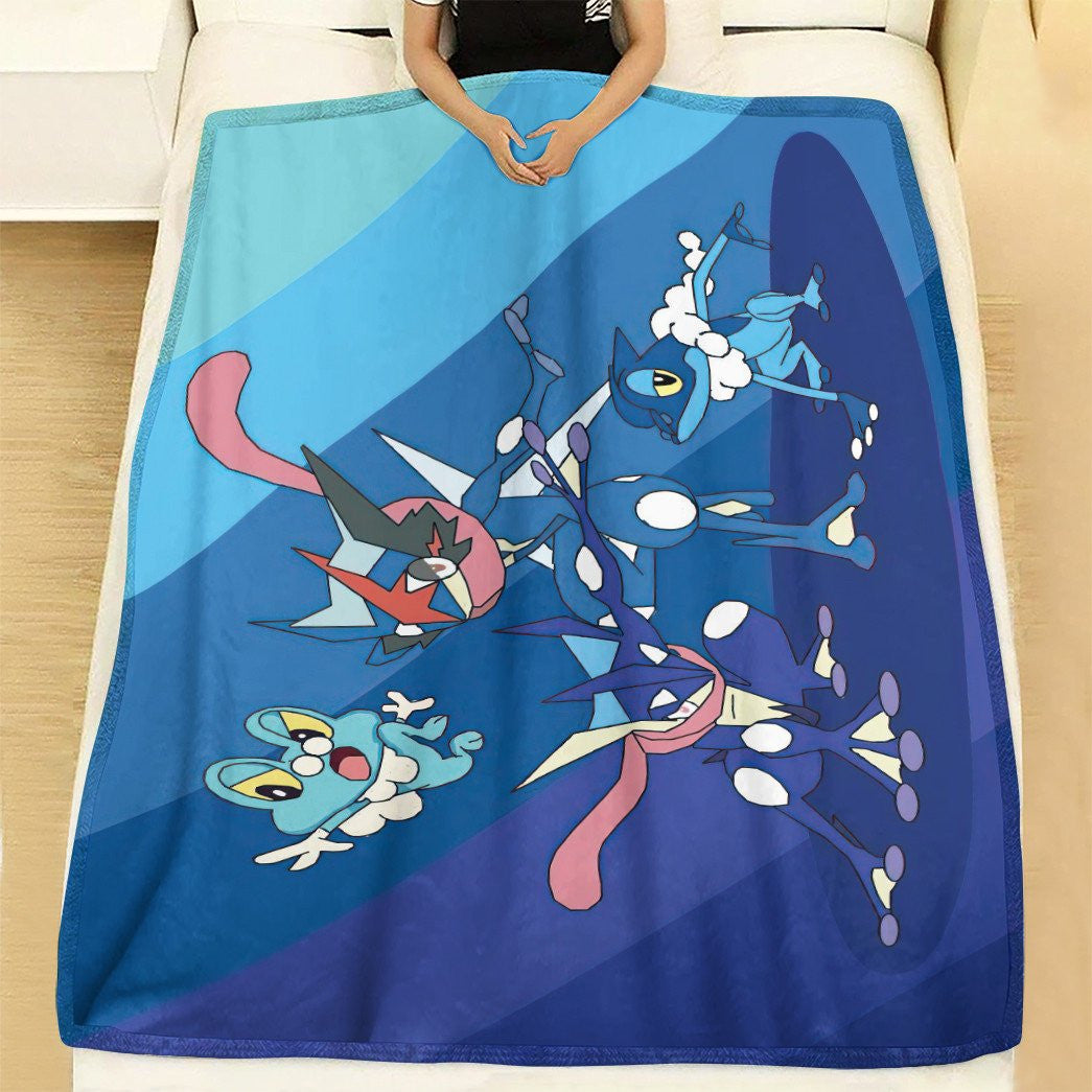 Anime Pkm Greninja Custom Soft Blanket