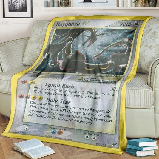 Pkm Rayquaza Card Custom Soft Blanket / S/(43X55)