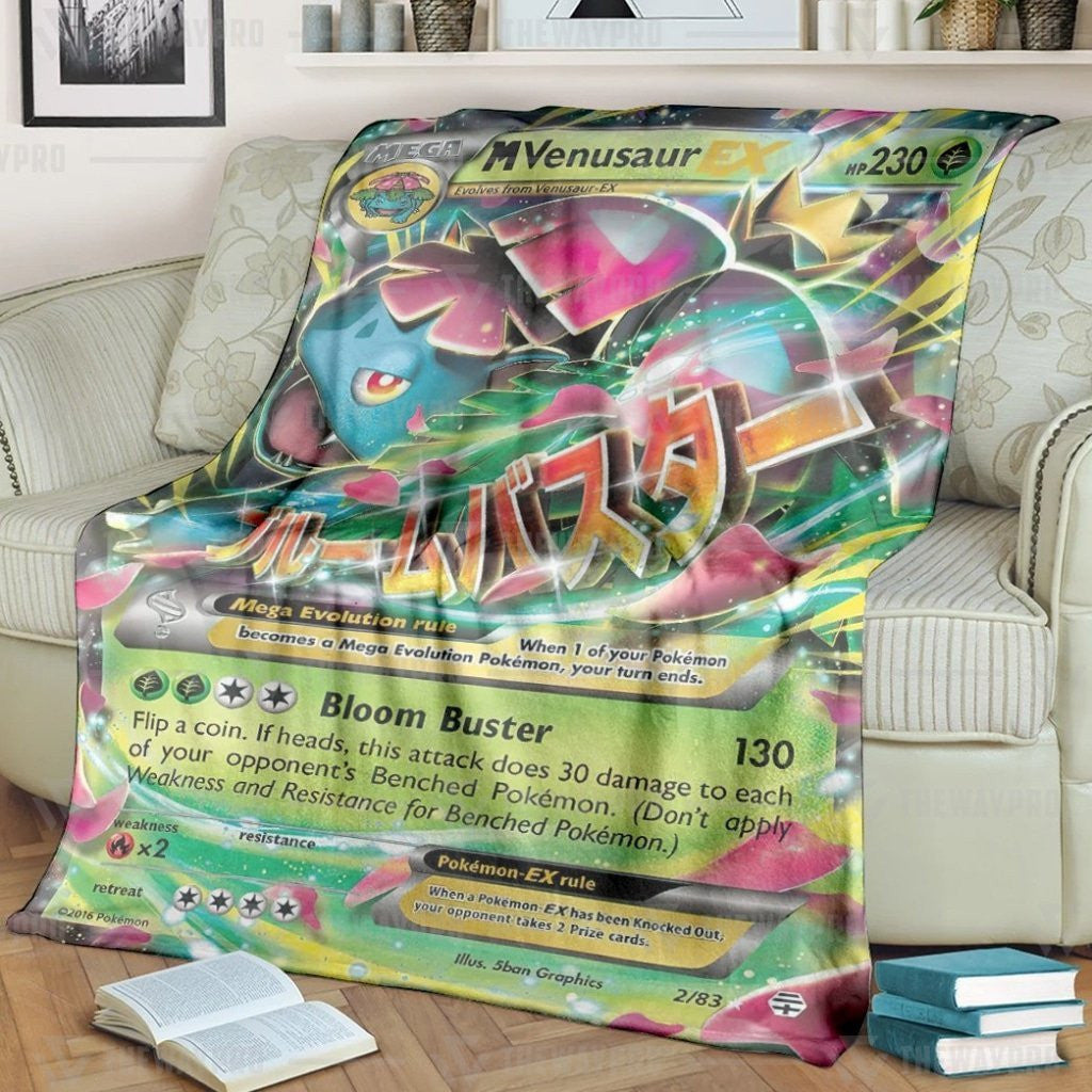 Anime Pkm M Venusaur-Ex Custom Soft Blanket / S/(43X55)