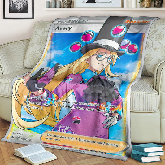 Anime Pkm Avery Trainer Custom Soft Blanket / S/(43X55)