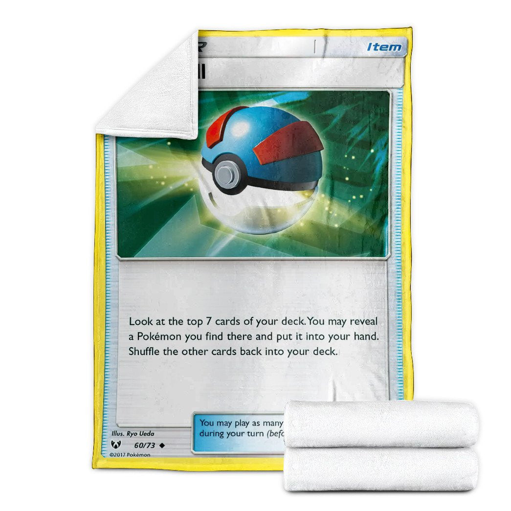 Anime Pkm Great Ball Trainer Custom Soft Blanket