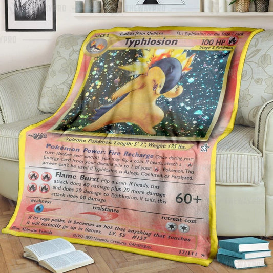 Anime Pkm Typhlosion Custom Soft Blanket / S/(43X55)