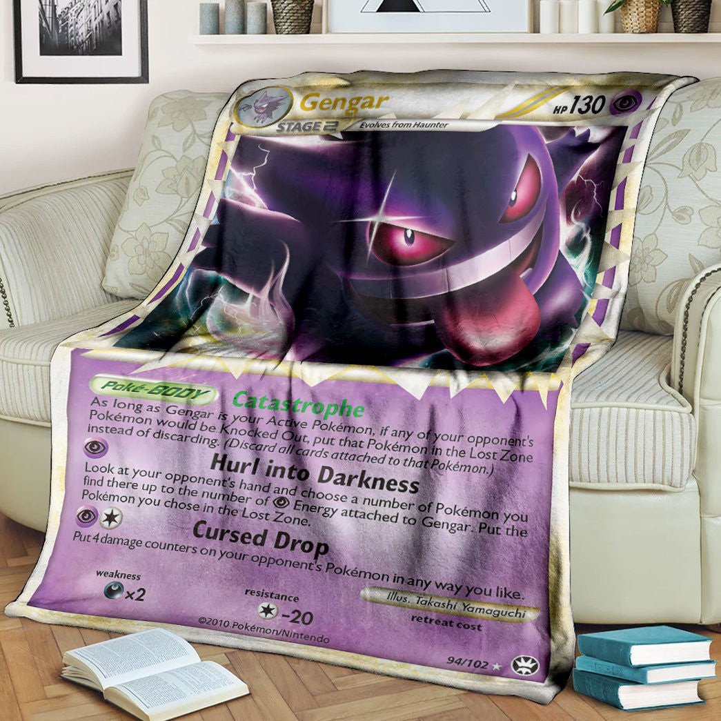 Anime Pkm Gengar Triumphant Custom Soft Blanket / S/(43X55)