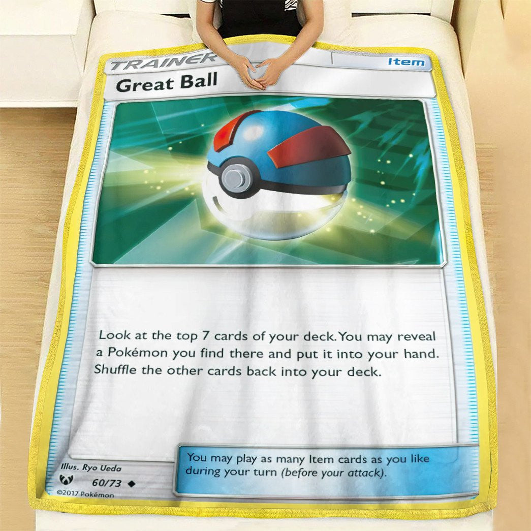 Anime Pkm Great Ball Trainer Custom Soft Blanket