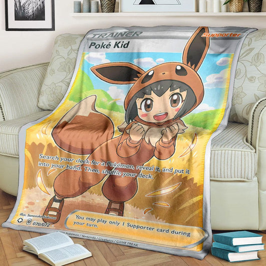 Anime Pkm Poké Kid Shining Fates Trainer Custom Soft Blanket / S/(43X55)