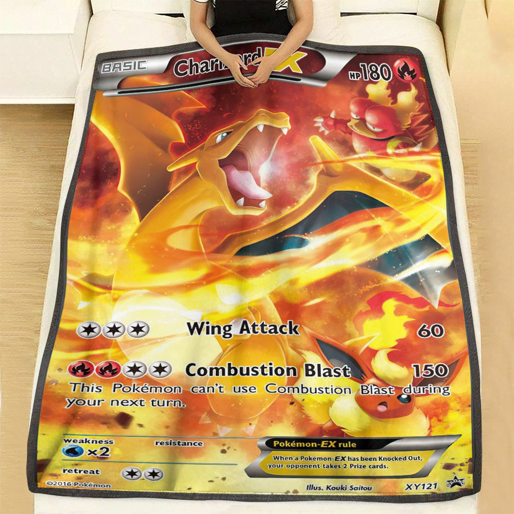 Anime Pkm Charizard-Ex Xy Promos Custom Soft Blanket