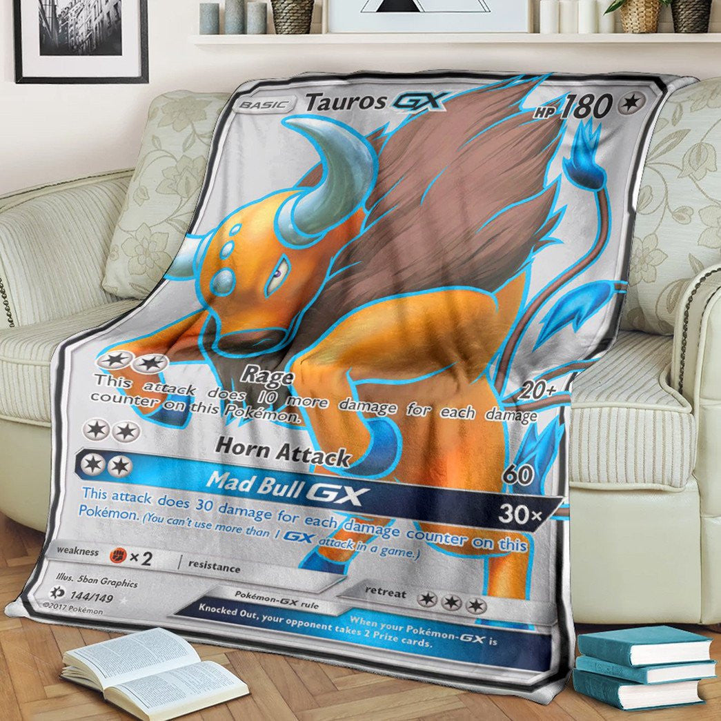 Anime Pkm Tauros-Gx Sun & Moon Custom Soft Blanket / S/(43X55)