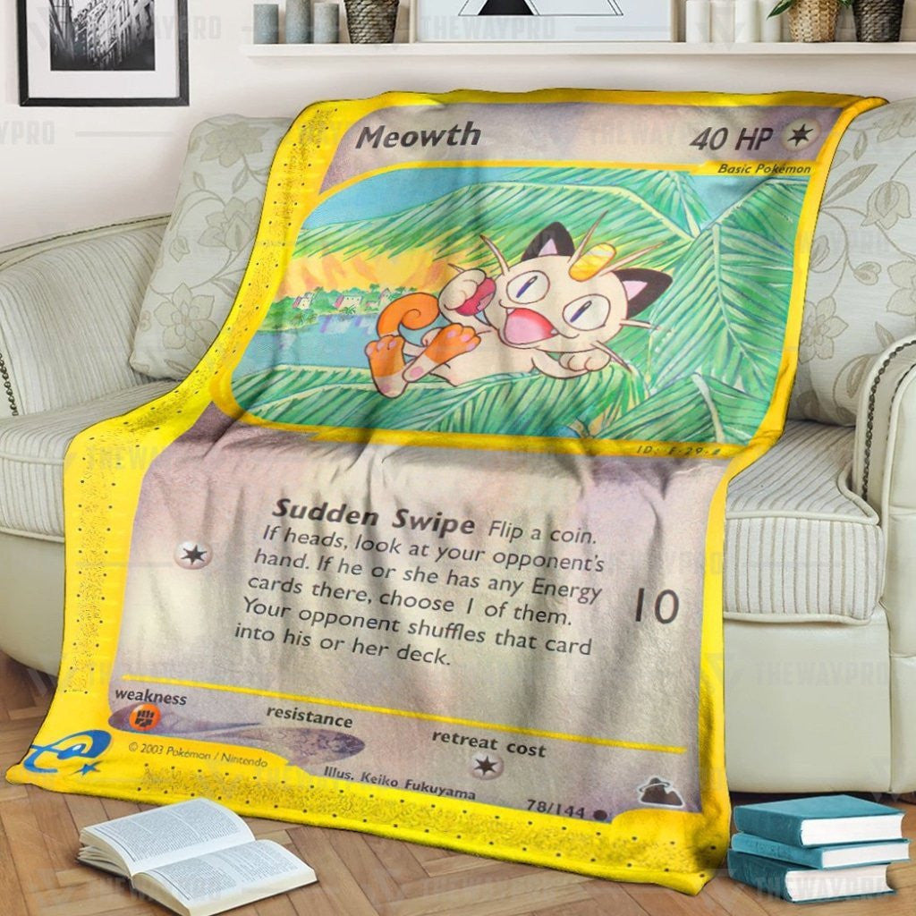 Anime Pkm Meowth Skyridge Custom Soft Blanket / S/(43X55)