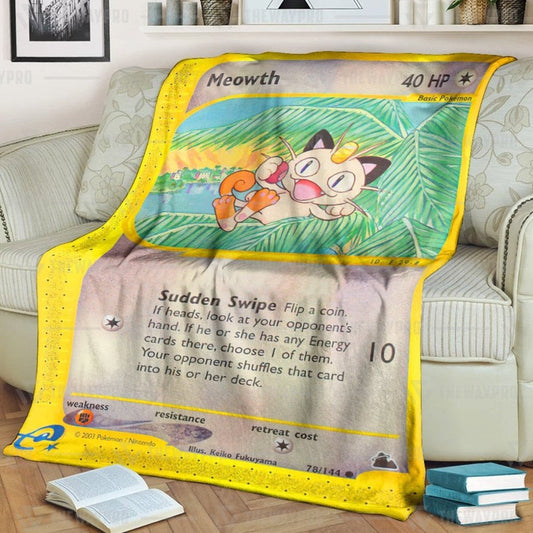 Anime Pkm Meowth Skyridge Custom Soft Blanket / S/(43X55)