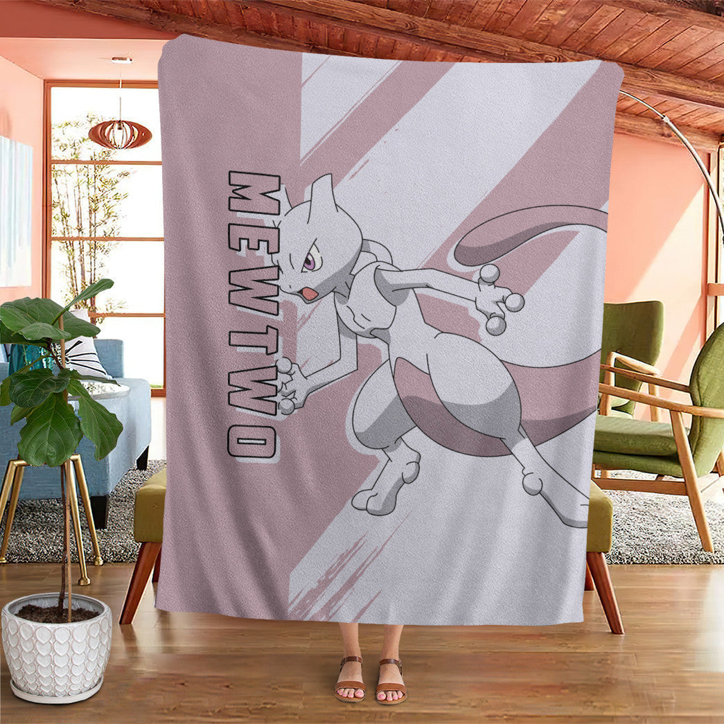 Anime Pkm Mewtwo Custom Soft Blanket XO1003229