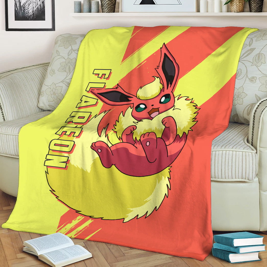 Anime Pkm Flareon Custom Soft Blanket / S/(43X55) XO10032210