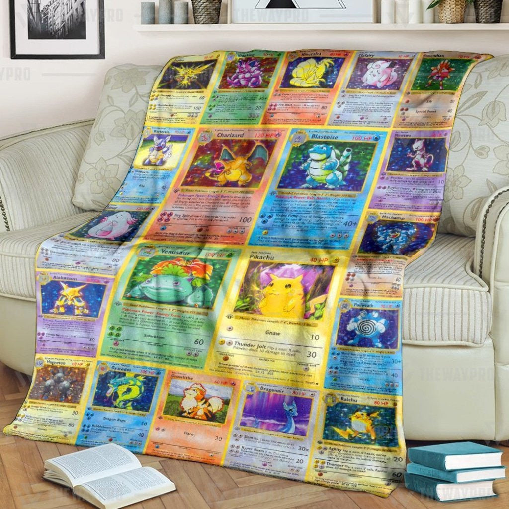 Anime Pkm 1St Edition Cards Custom Soft Blanket / S/(43X55)