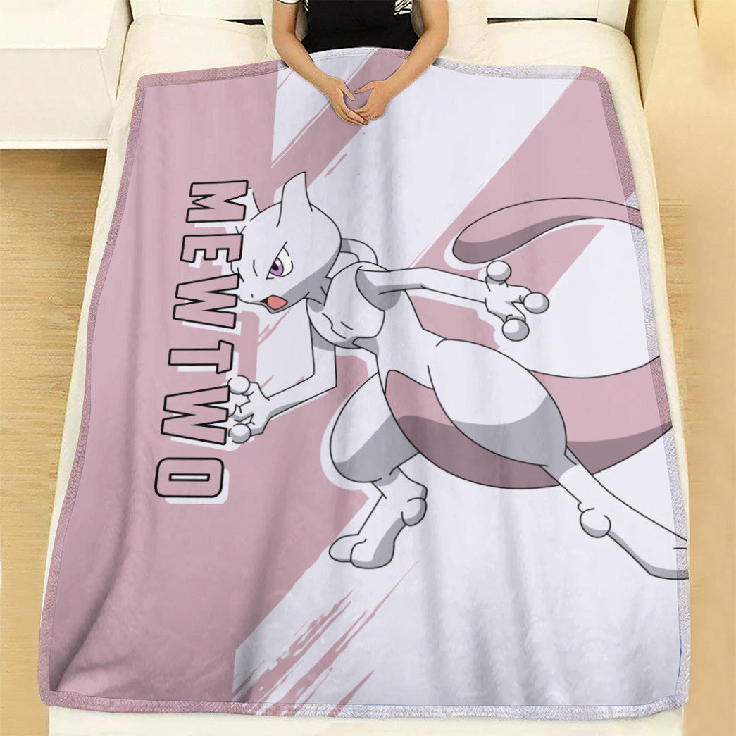 Anime Pkm Mewtwo Custom Soft Blanket XO1003229