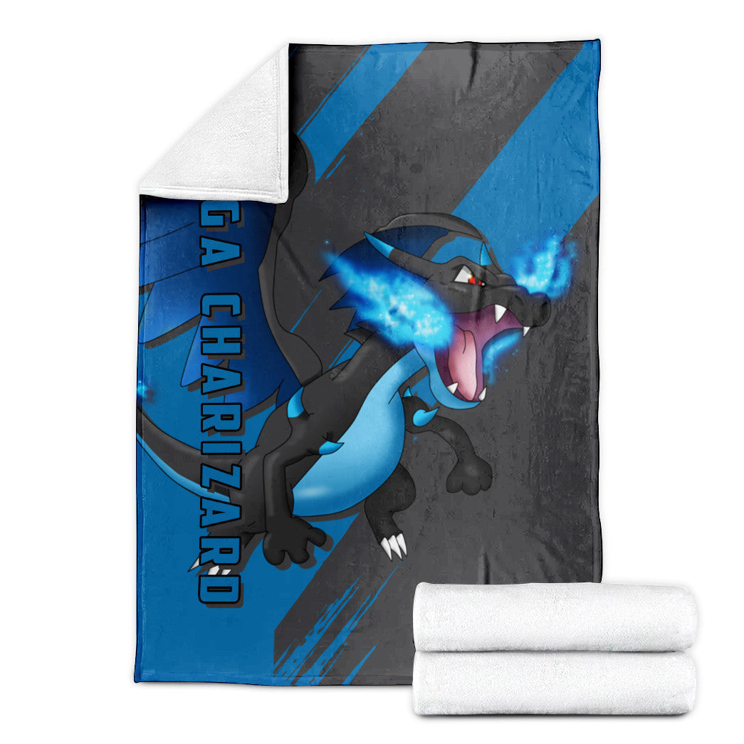 Anime Pkm Mega Charizard Custom Soft Blanket XO10032217